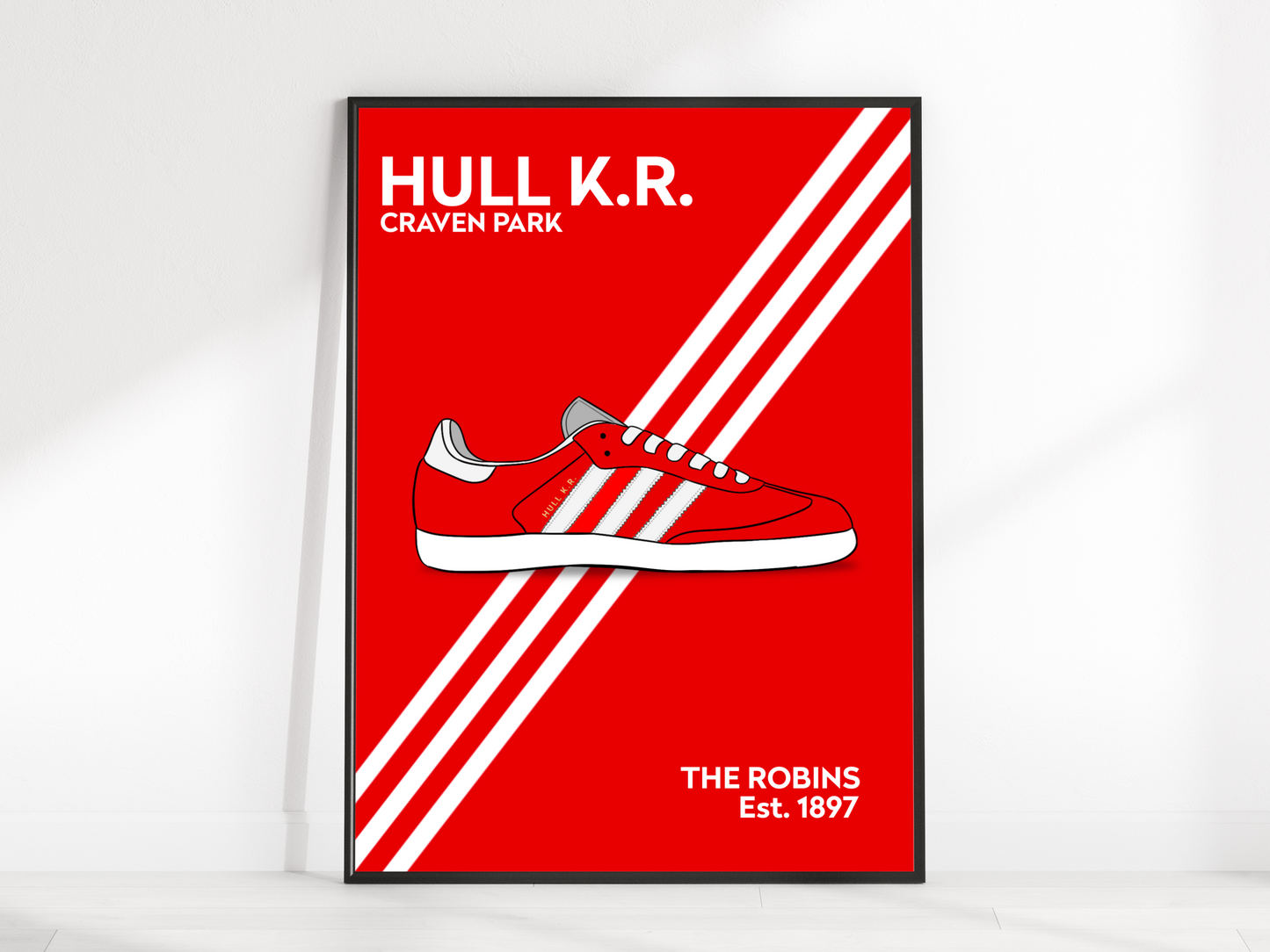 Vibrant team trainer shoe art, customized with team colors and details, personalized with name/number. Ideal for sports fans and art lovers.