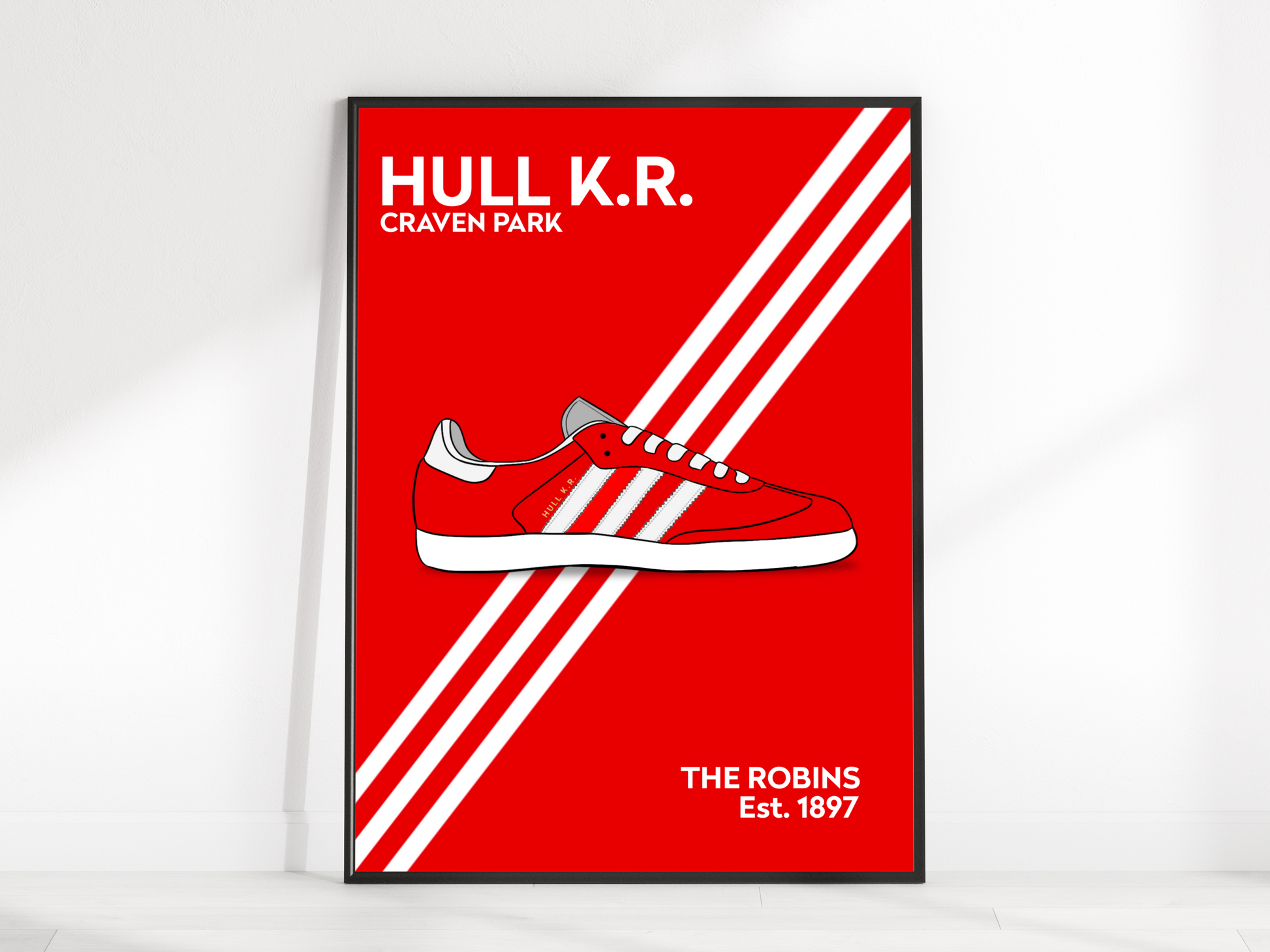 Vibrant team trainer shoe art, customized with team colors and details, personalized with name/number. Ideal for sports fans and art lovers.
