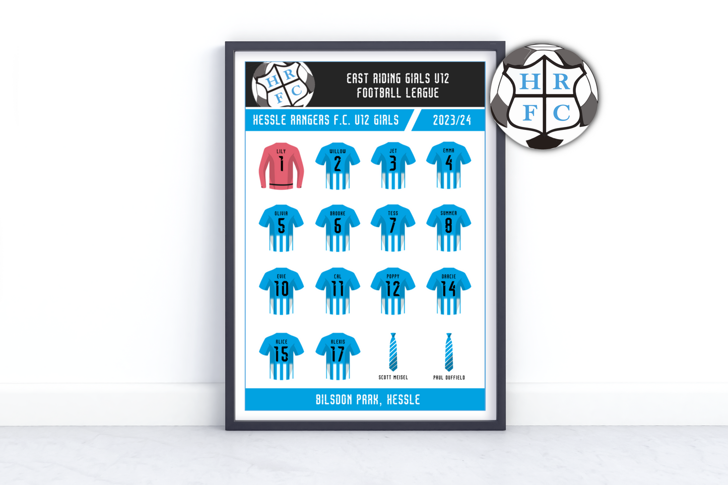 Personalised Hessle Rangers Team Print