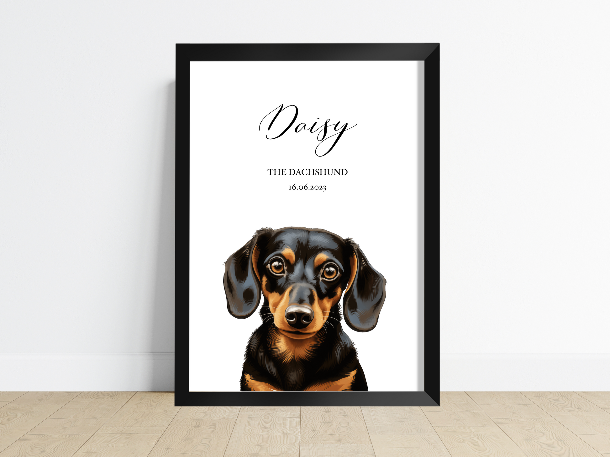 Personalised Dog Print - Capture Your Pup's Essence with Custom Name and Date of Birth - Ideal Gift for Pet Lovers