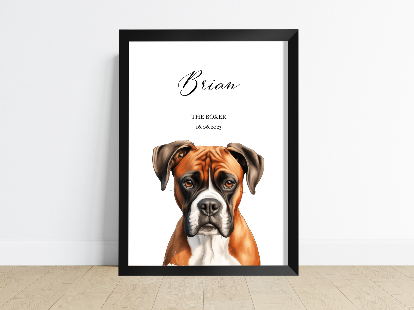 Personalised Dog Print - Capture Your Pup's Essence with Custom Name and Date of Birth - Ideal Gift for Pet Lovers