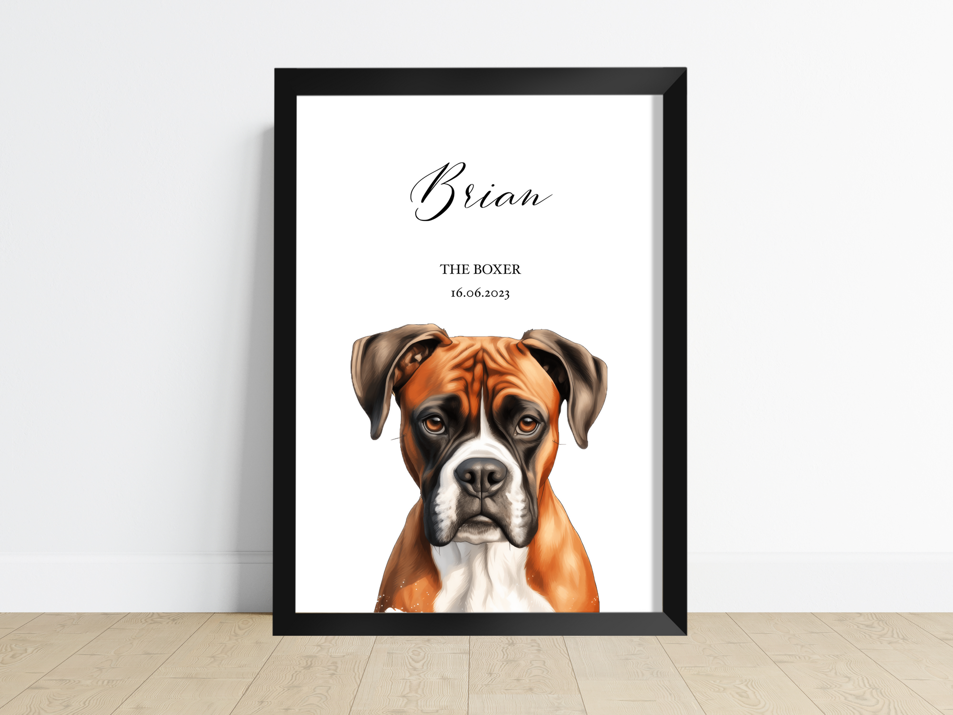 Personalised Dog Print - Capture Your Pup's Essence with Custom Name and Date of Birth - Ideal Gift for Pet Lovers