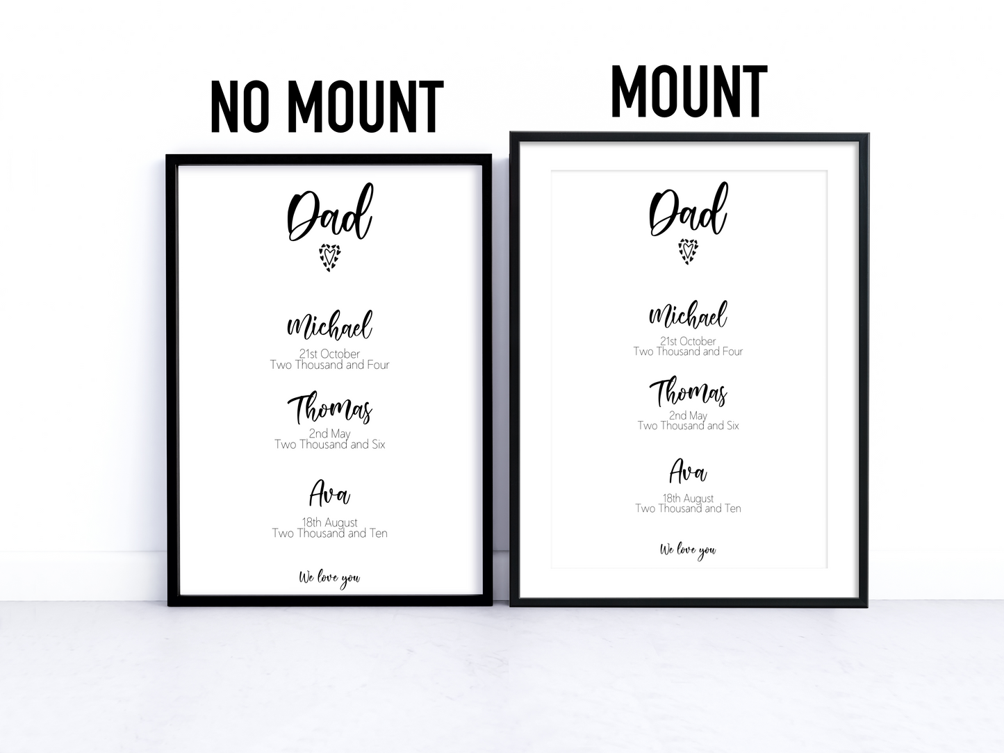 Personalised Dads Birth Date Print