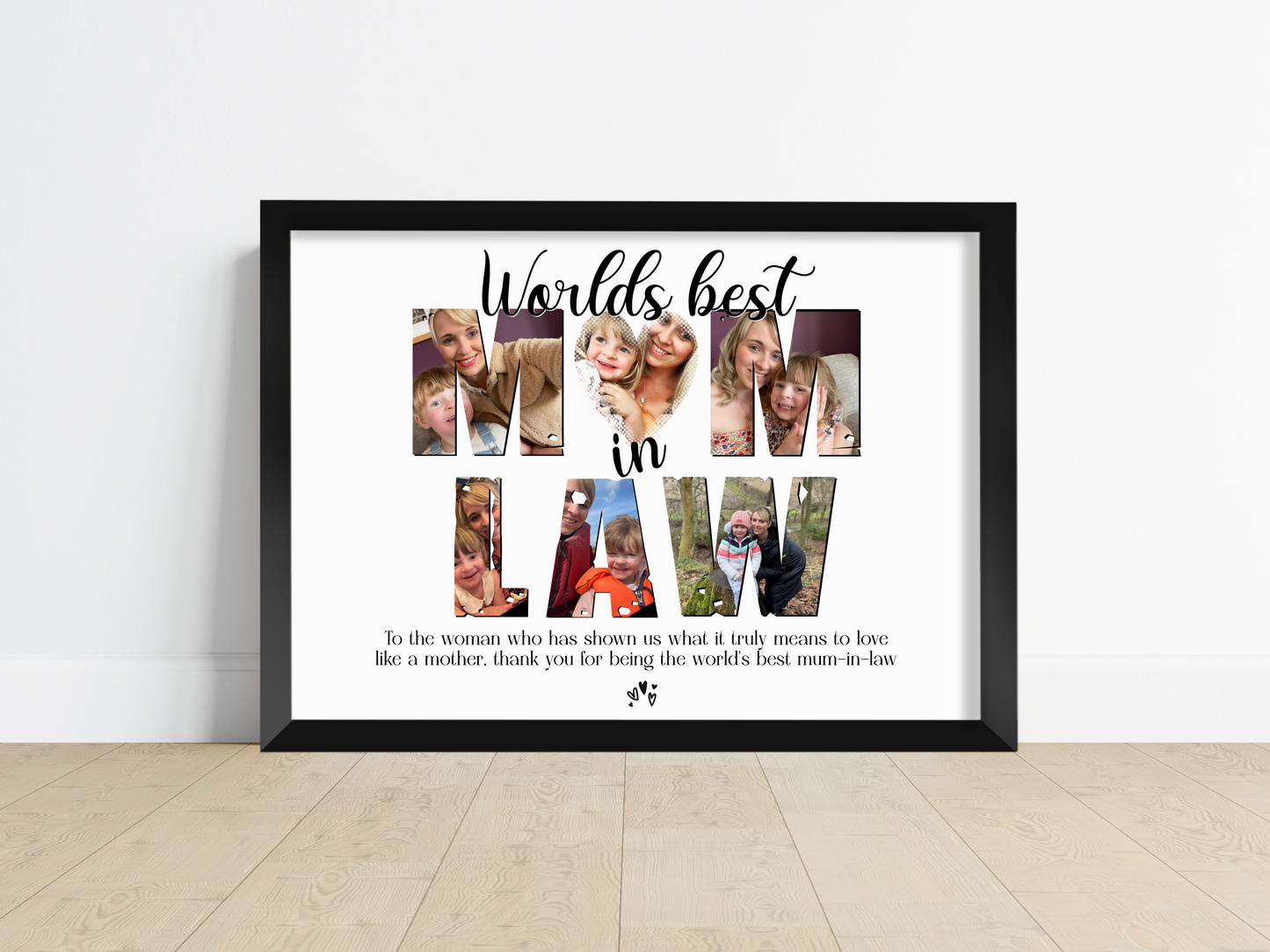 Personalised Home Decor Print - Mother-in-Law Gift with Customised Photos, Perfect for Mother's Day or Birthday Celebration.