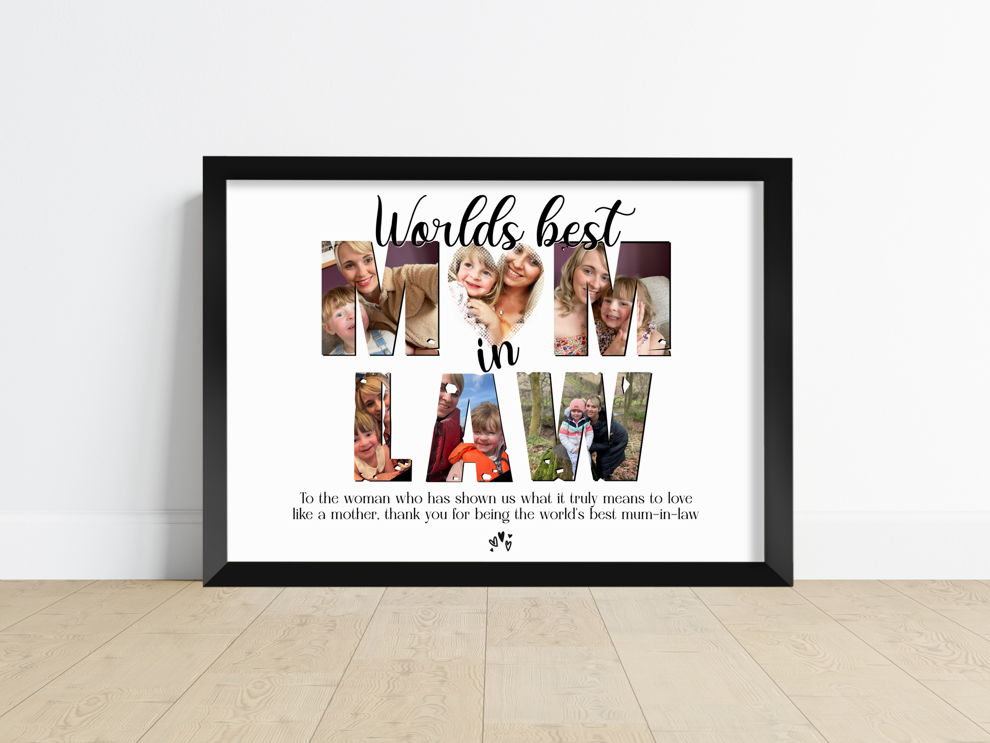 Personalised Home Decor Print - Mother-in-Law Gift with Customised Photos, Perfect for Mother's Day or Birthday Celebration.