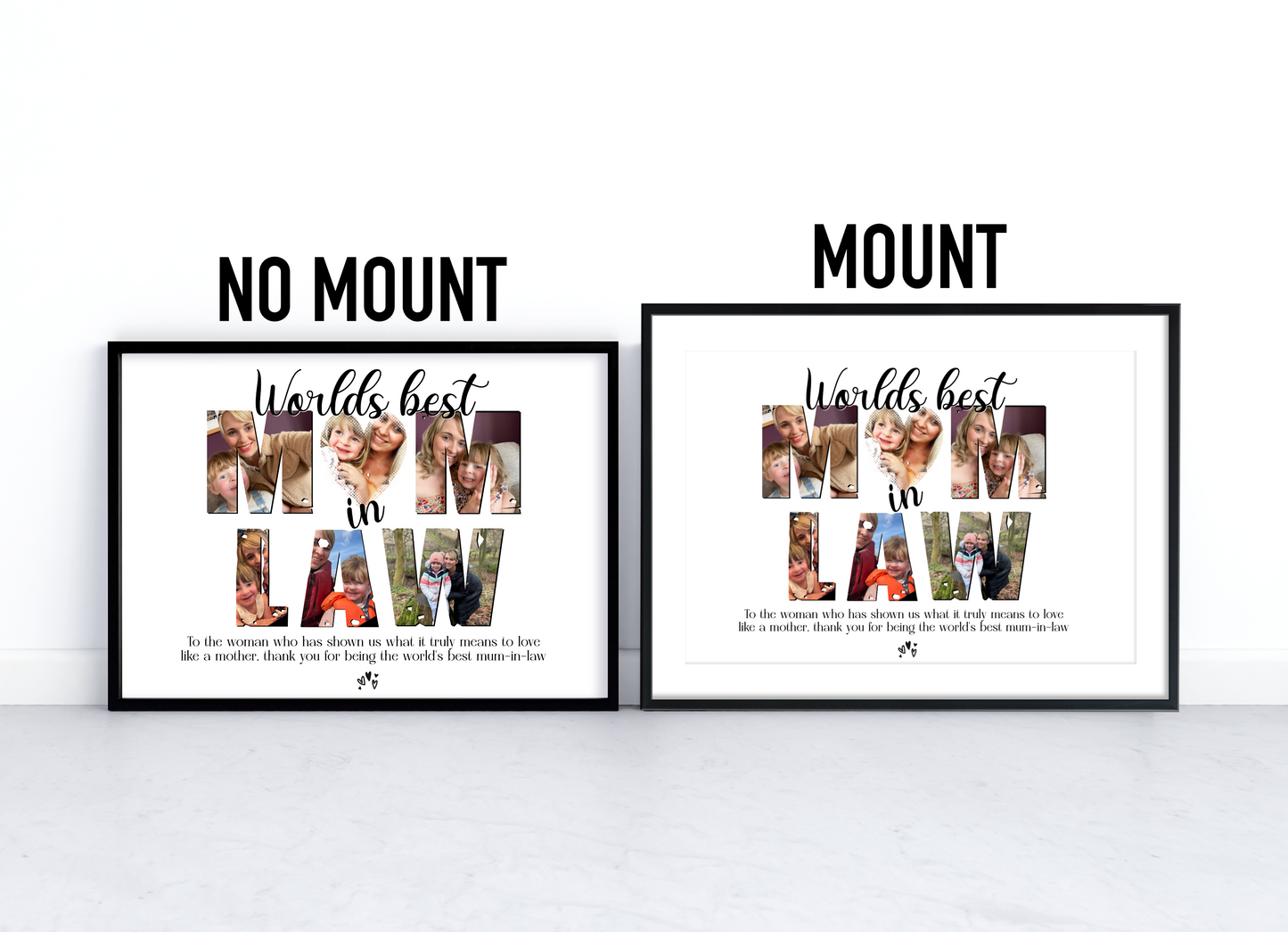 Personalised Home Decor Print - Mother-in-Law Gift with Customised Photos, Perfect for Mother's Day or Birthday Celebration.