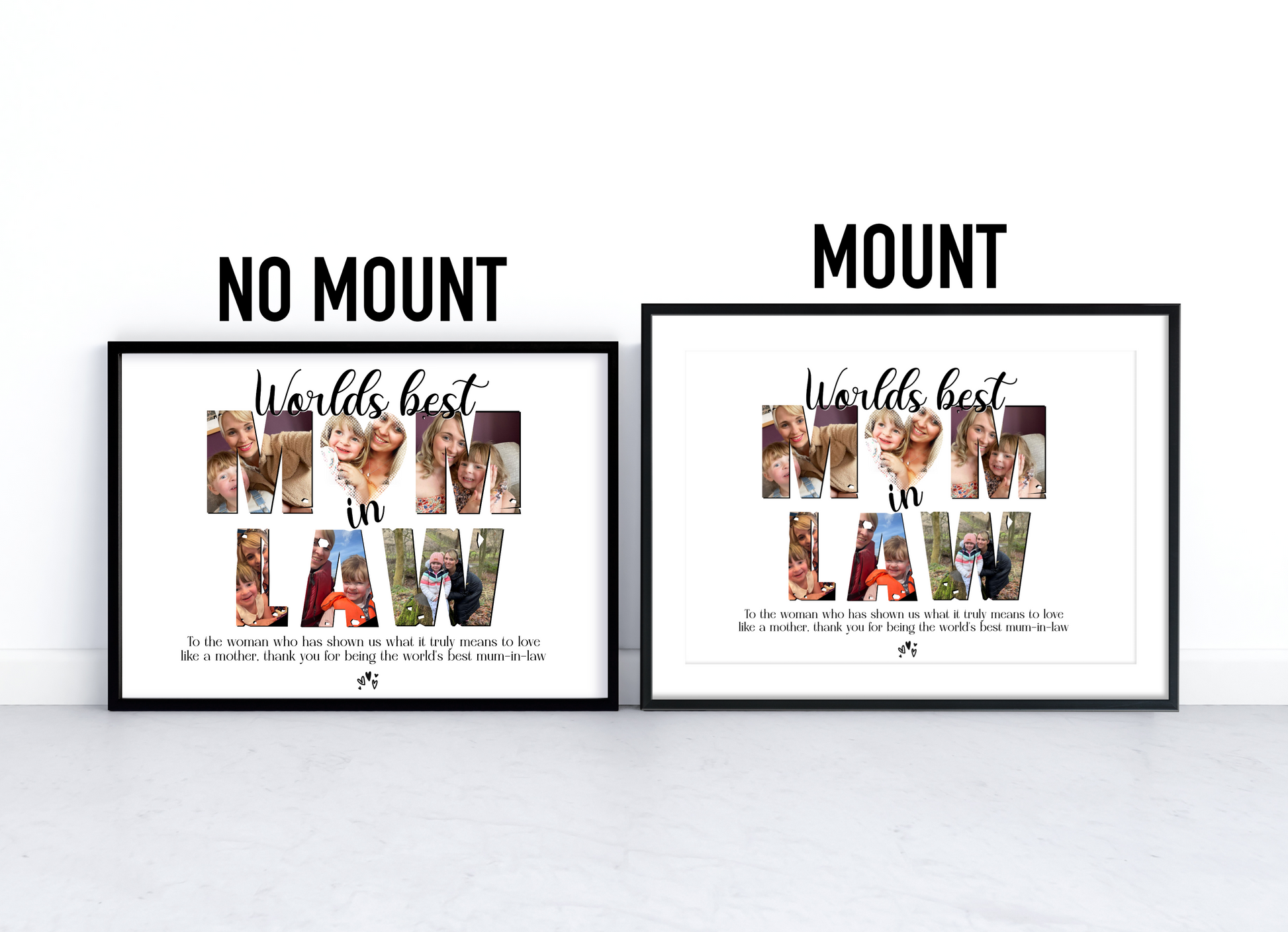Personalised Home Decor Print - Mother-in-Law Gift with Customised Photos, Perfect for Mother's Day or Birthday Celebration.
