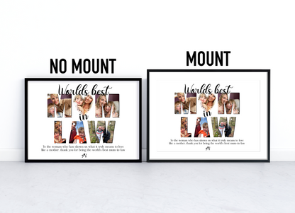 Personalised Home Decor Print - Mother-in-Law Gift with Customised Photos, Perfect for Mother's Day or Birthday Celebration.