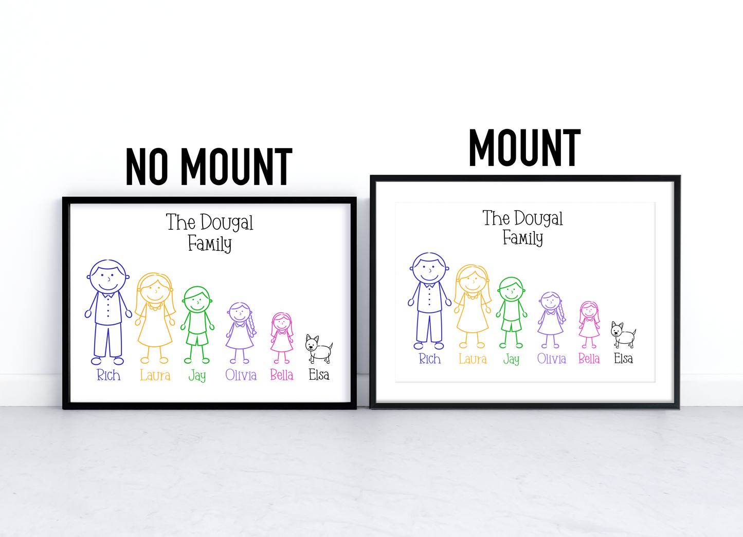 Personalised Family Stick People Print