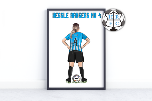 Personalised Hessle Rangers football player print for girl or boy!