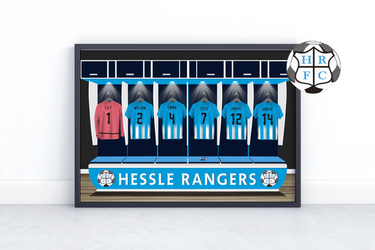 Hessle Rangers Sports Shirt Locker Room Picture: Your Team Name & Numbers