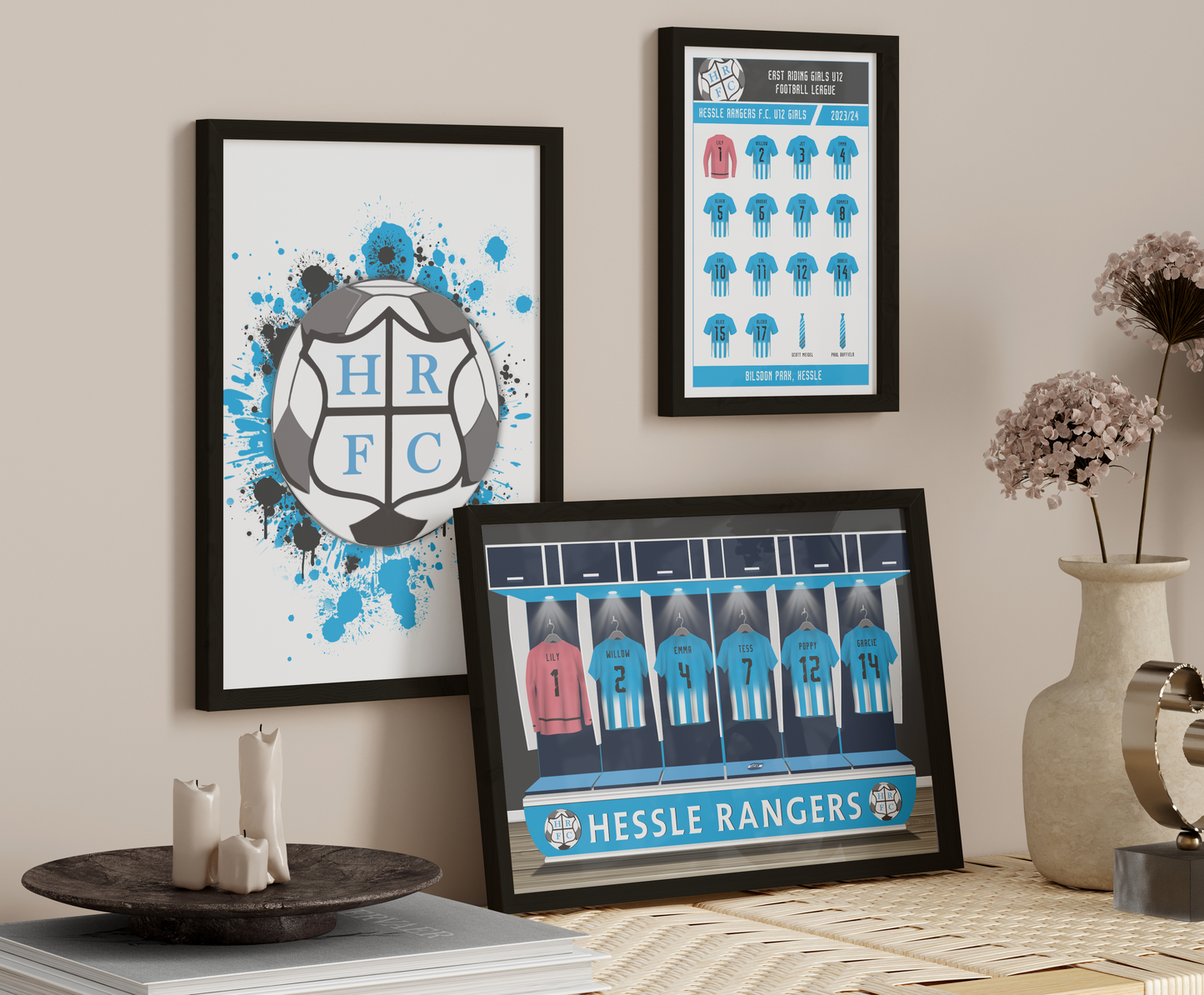Hessle Rangers Sports Shirt Locker Room Picture: Your Team Name & Numbers