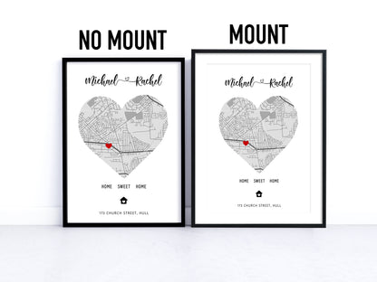 Personalised House Map - Plain Heart Shape