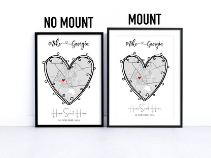 Personalised House Map - Twine Heart Shape