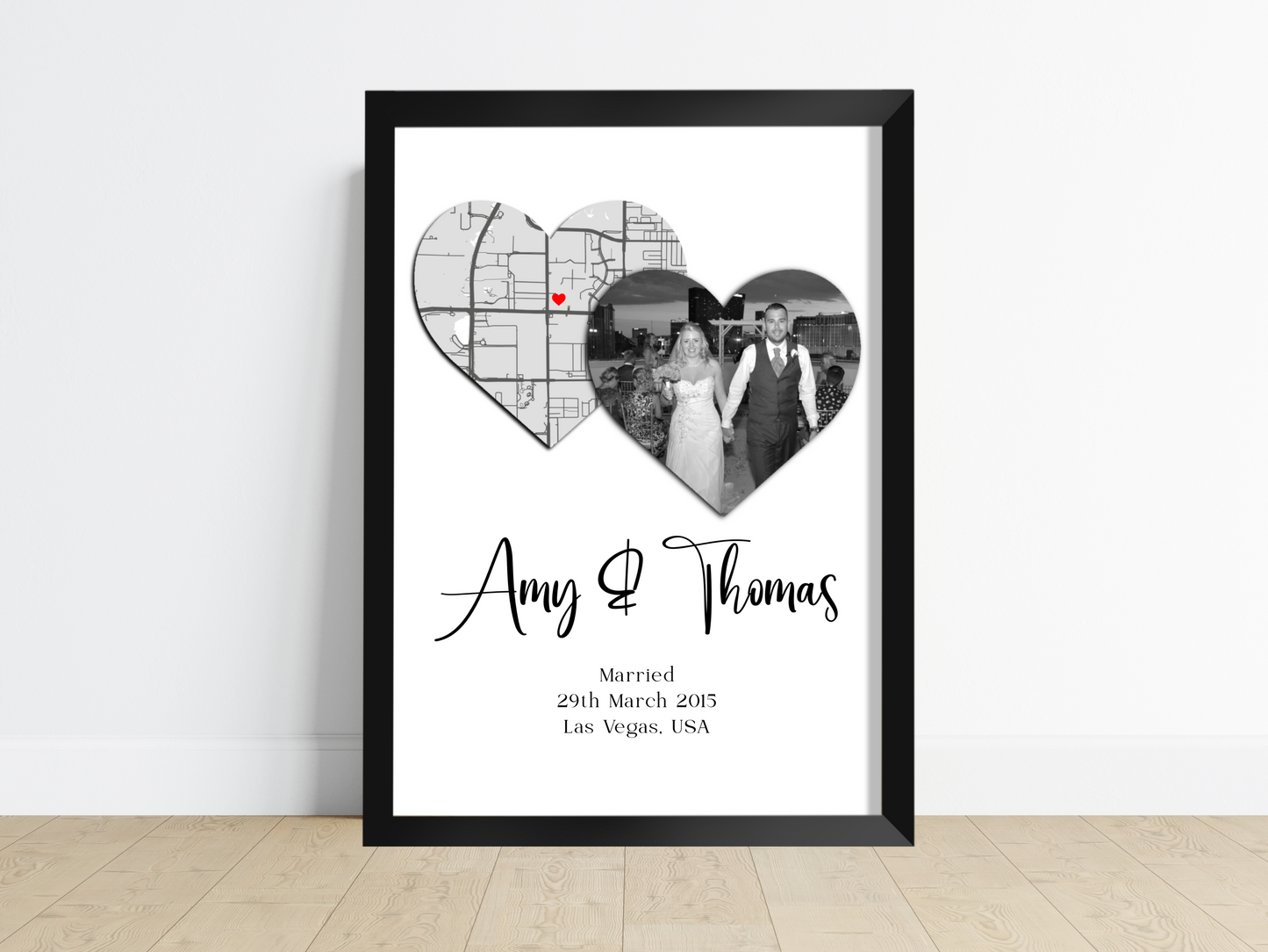 Engagement/Wedding Map Photo Print