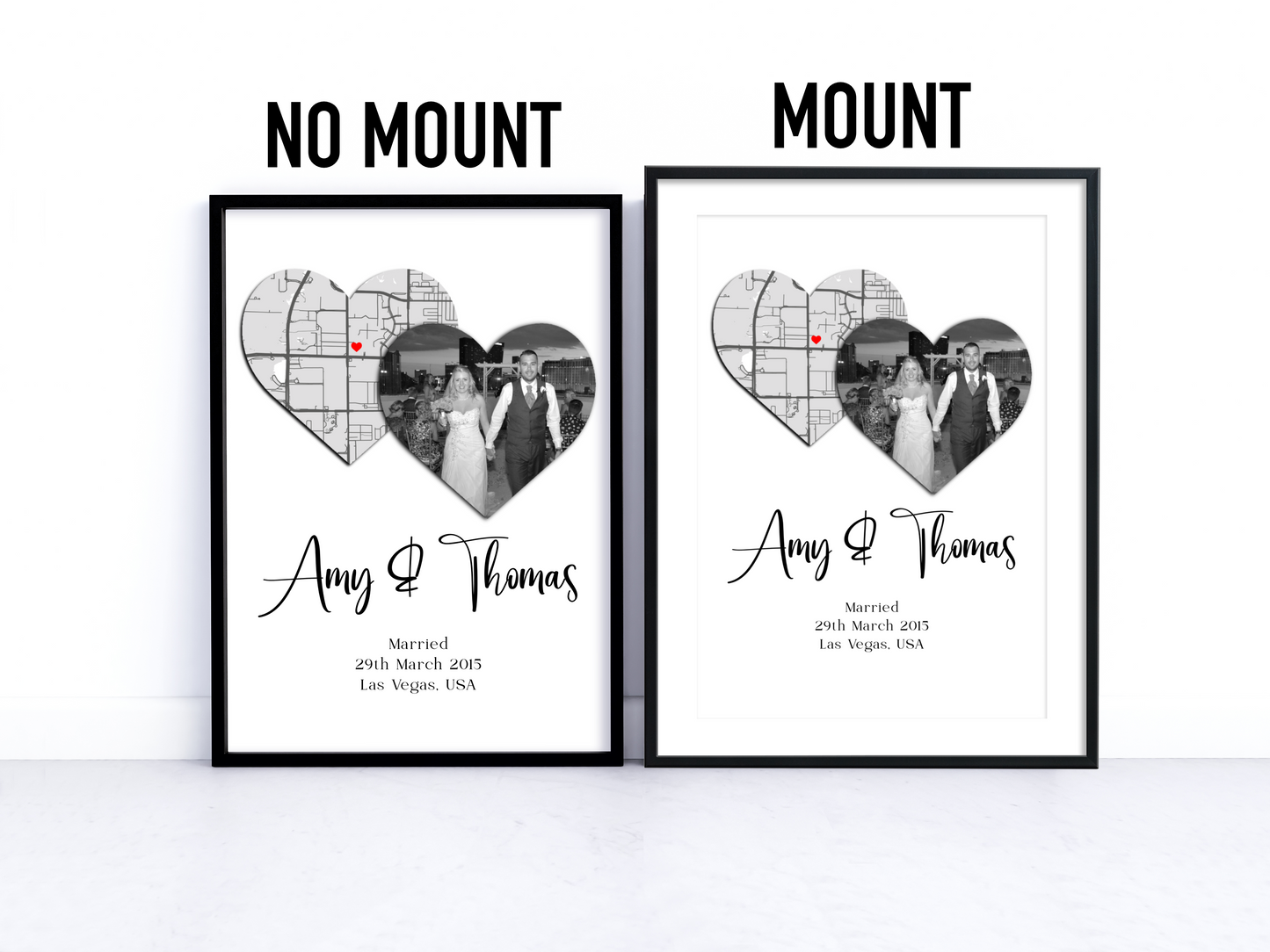 Engagement/Wedding Map Photo Print
