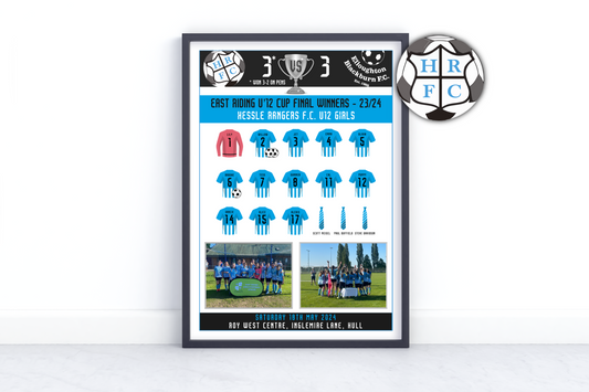 Cup Final Winning Poster 23/24 -  Hessle Rangers Team Print