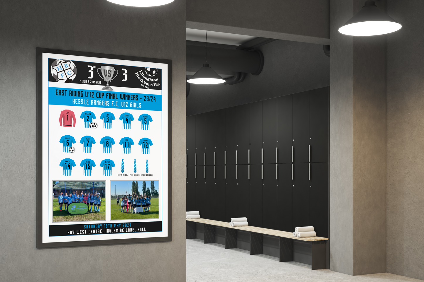 Cup Final Winning Poster 23/24 -  Hessle Rangers Team Print