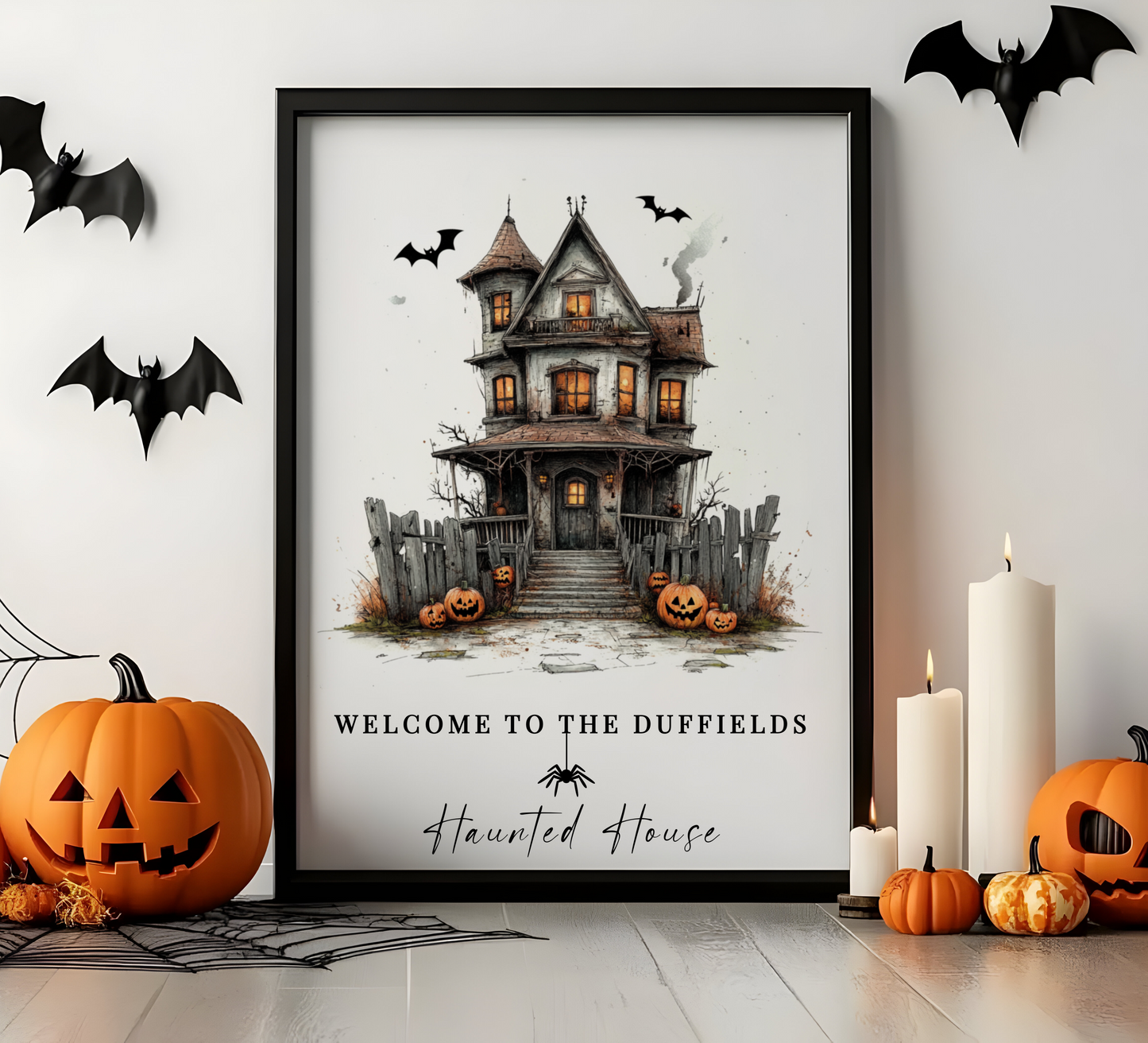 Personalised Haunted House Halloween Print