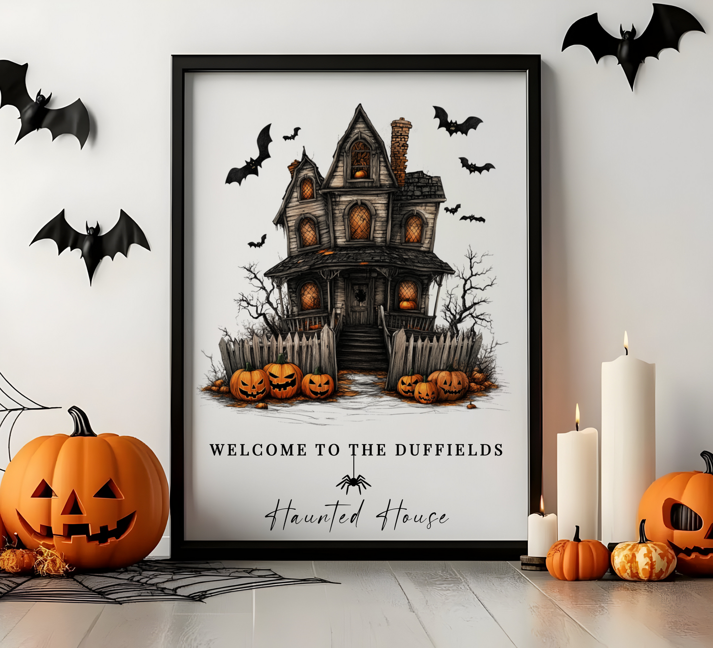 Personalised Haunted House Halloween Print