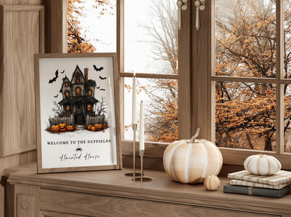 Personalised Haunted House Halloween Print
