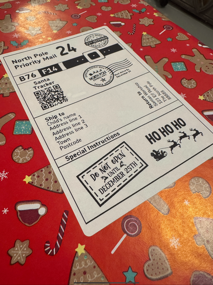 Personalised Santa Labels with QR Code Santa Tracker