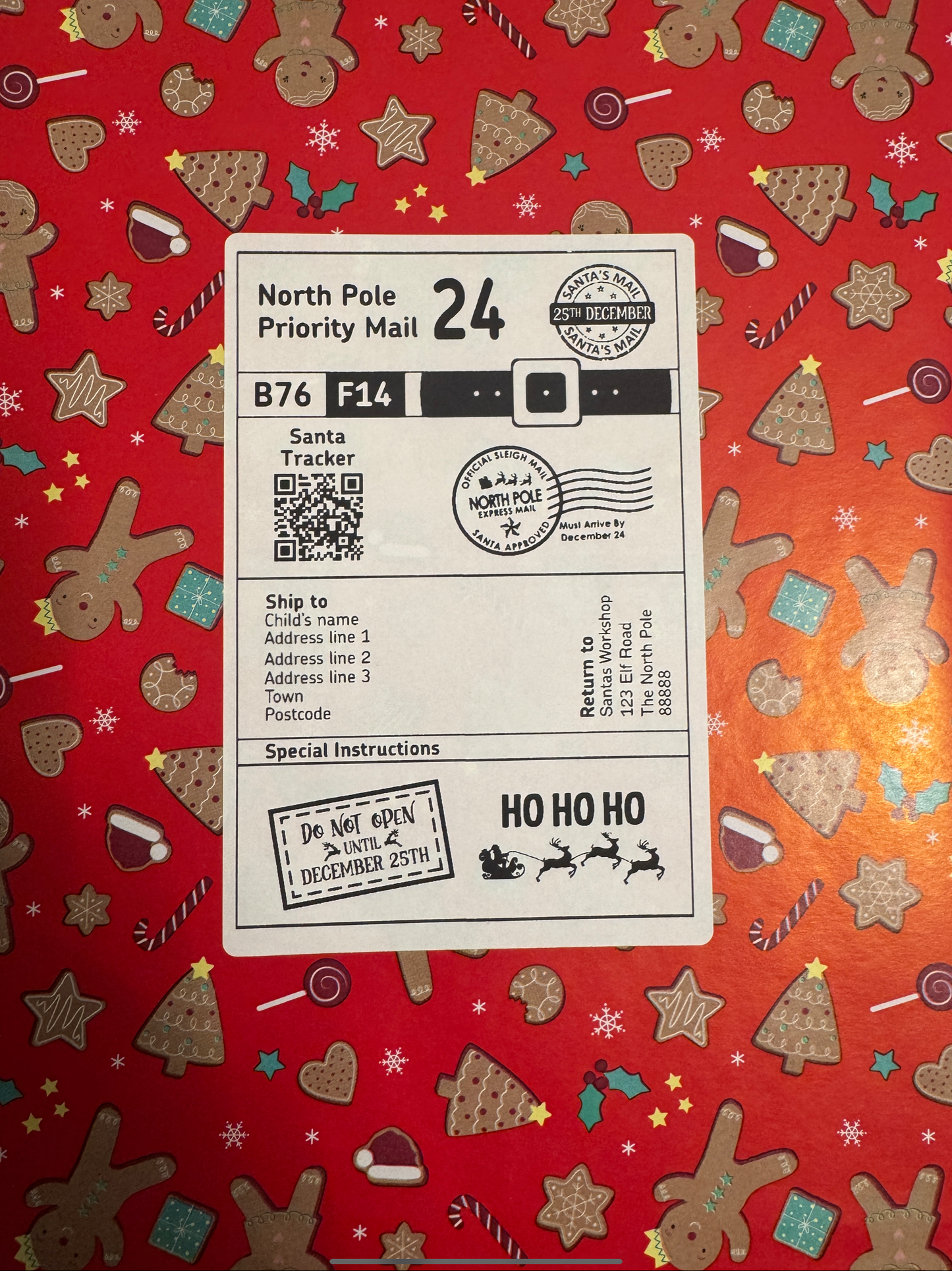 Personalised Santa Labels with QR Code Santa Tracker