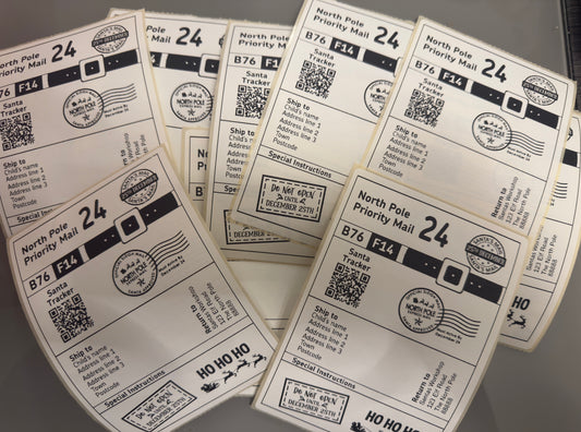 Personalised Santa Labels with QR Code Santa Tracker