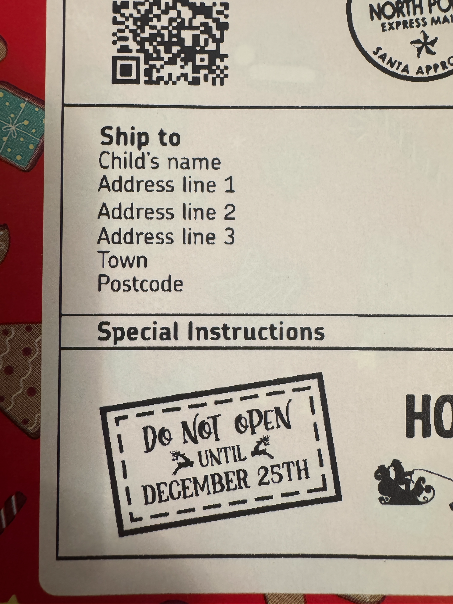 Personalised Santa Labels with QR Code Santa Tracker