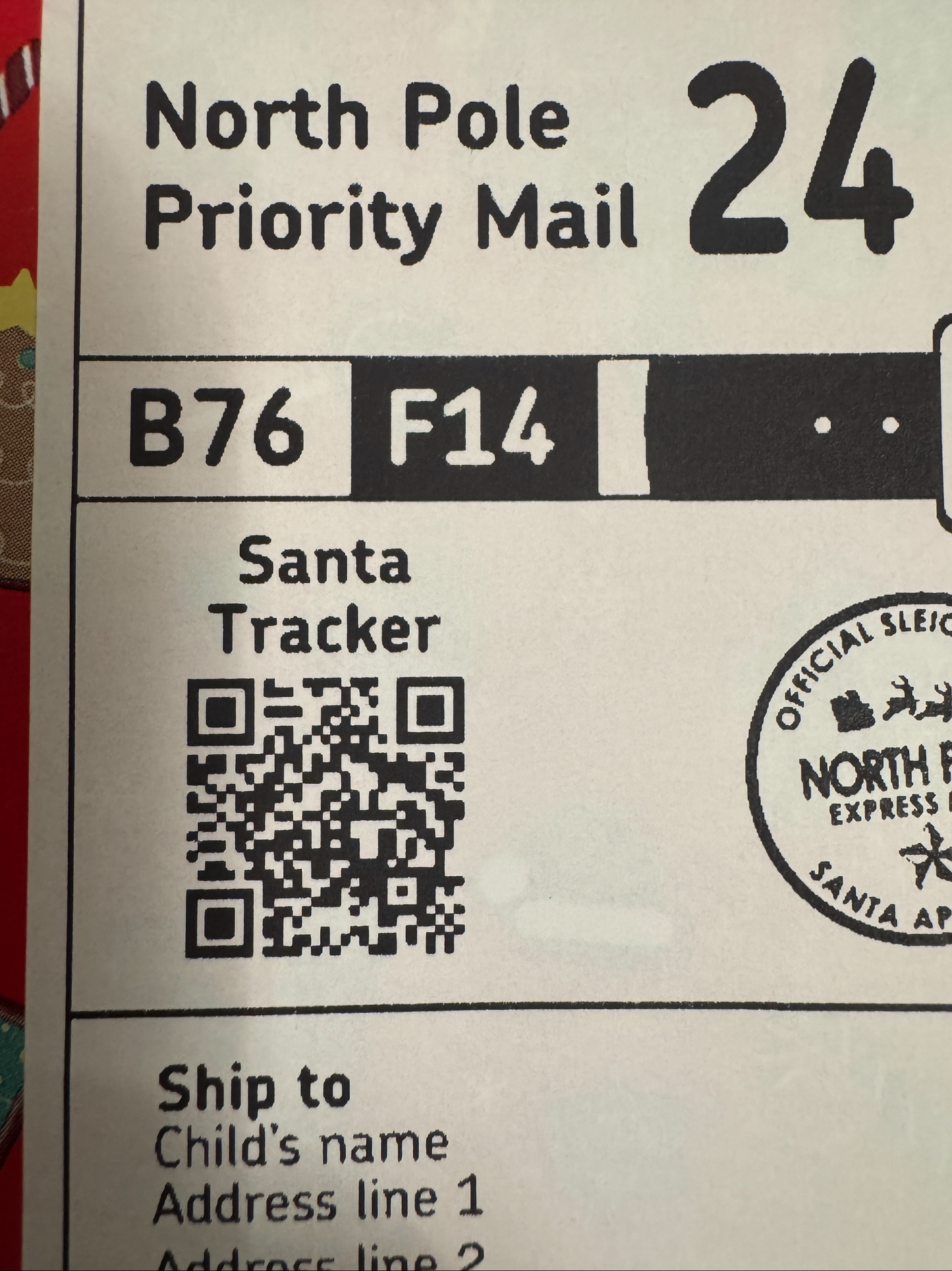 Personalised Santa Labels with QR Code Santa Tracker