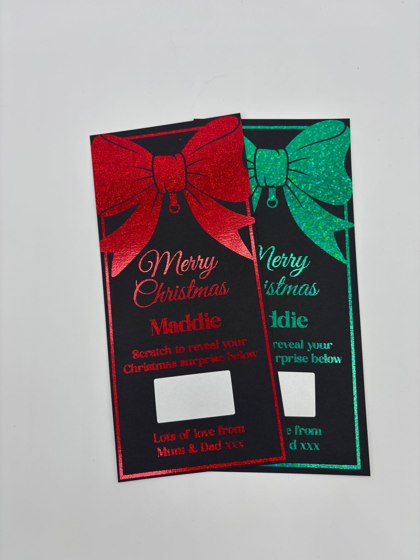 Personalised Christmas Reveal Ticket Bow