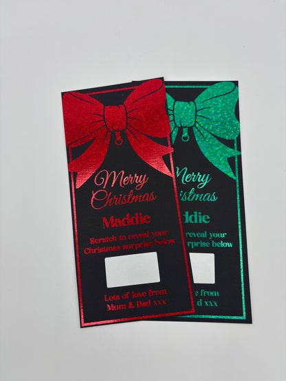 Personalised Christmas Reveal Ticket Bow