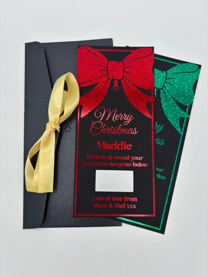 Personalised Christmas Reveal Ticket Bow