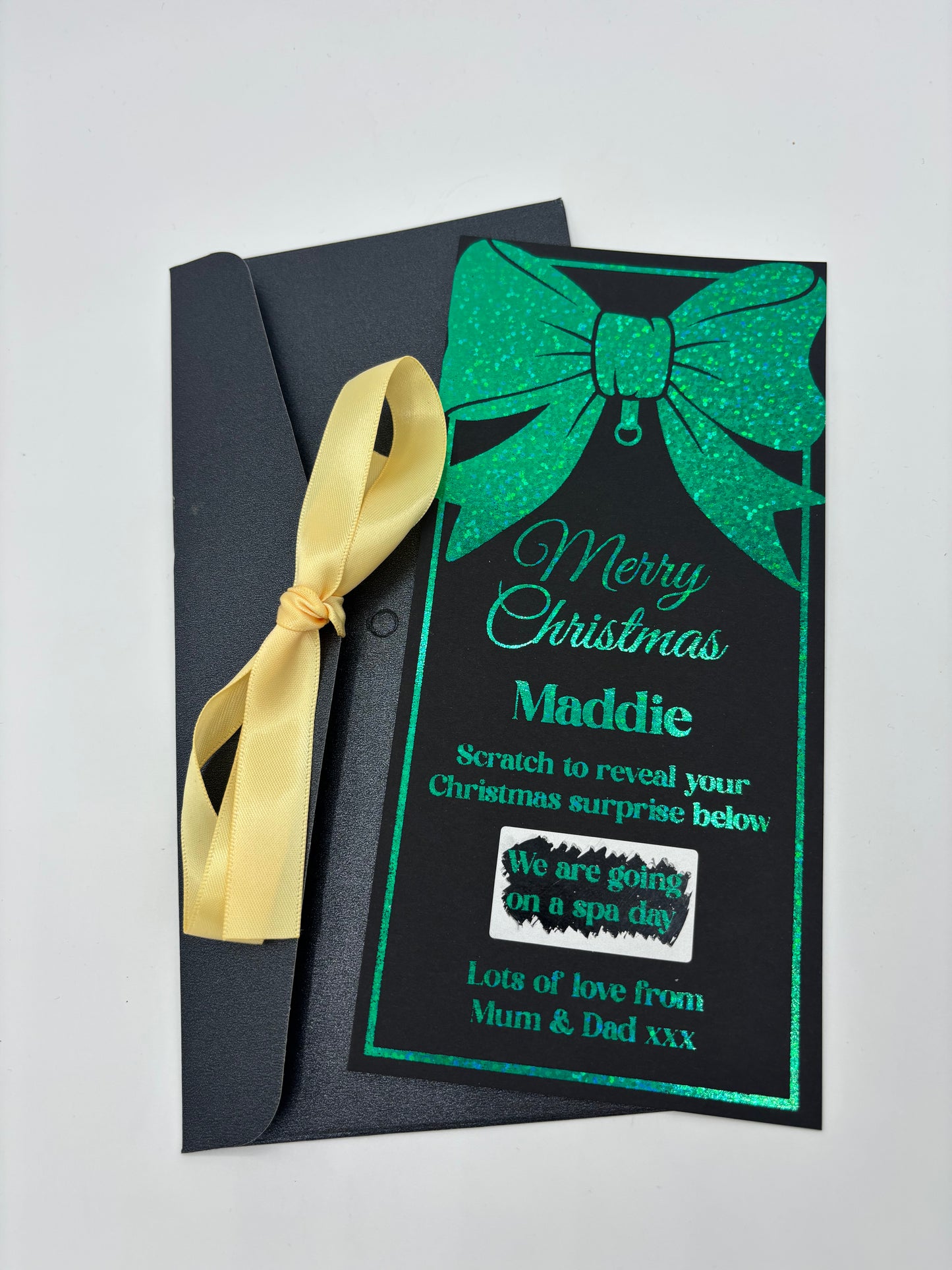 Personalised Christmas Reveal Ticket Bow