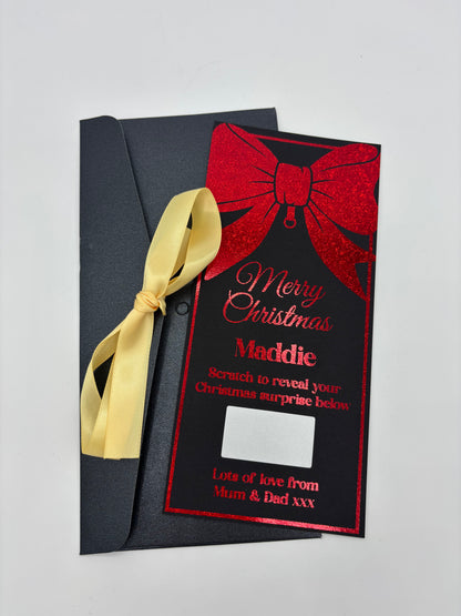 Personalised Christmas Reveal Ticket Bow