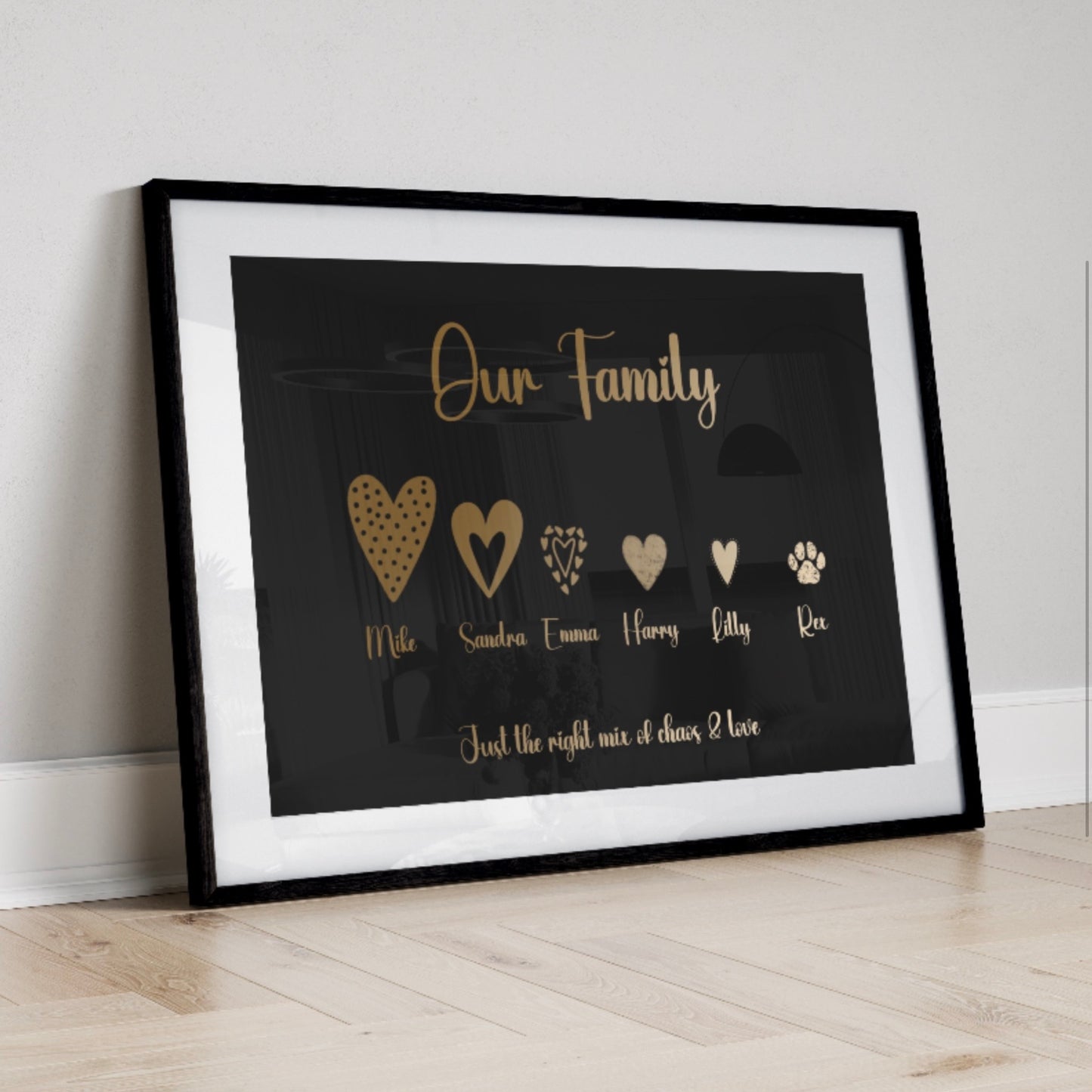 Personalised Family Heart Connections Foiled Print